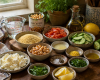 fresh ingredients with chickpeas